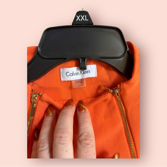 Calvin Klein orange body con dress size 10 - Picture 3 of 3
